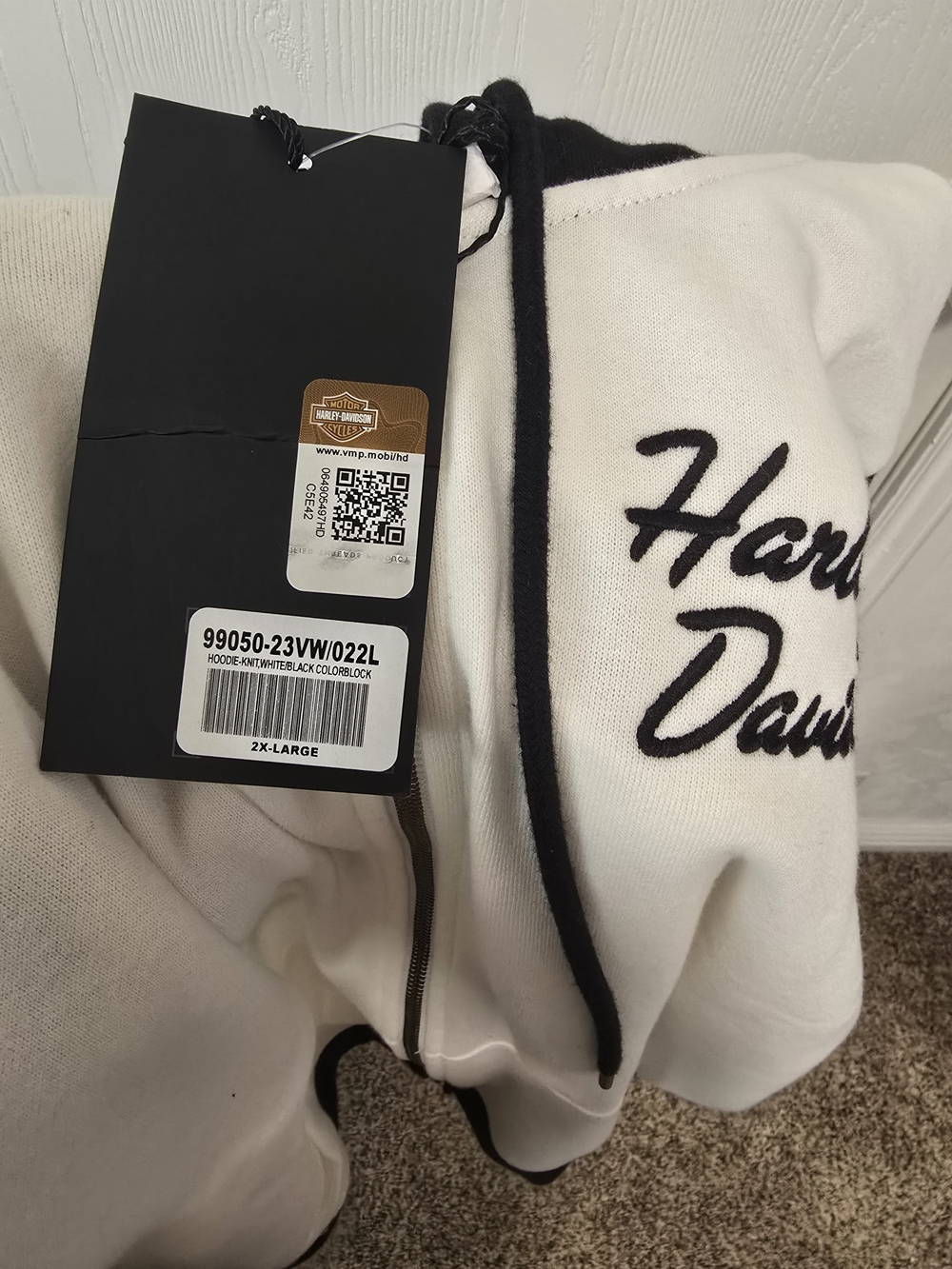 Harley-Davidson Two-Tone Zip Hoodie - Black & Cream - Picture 6 of 6